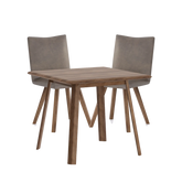 Asiago Solid Smoked Oak Square Dining Table with Milano Chairs - Pendle Village Furniture